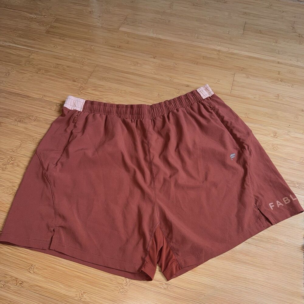 Fabletics Mens Jetset Short 5" Inseam Athletic Running Training Rust XXL